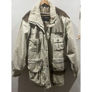 Vintage 90s Structure Jacket Barn Ranch Safari‎ Anorak Coat Pockets Men Medium